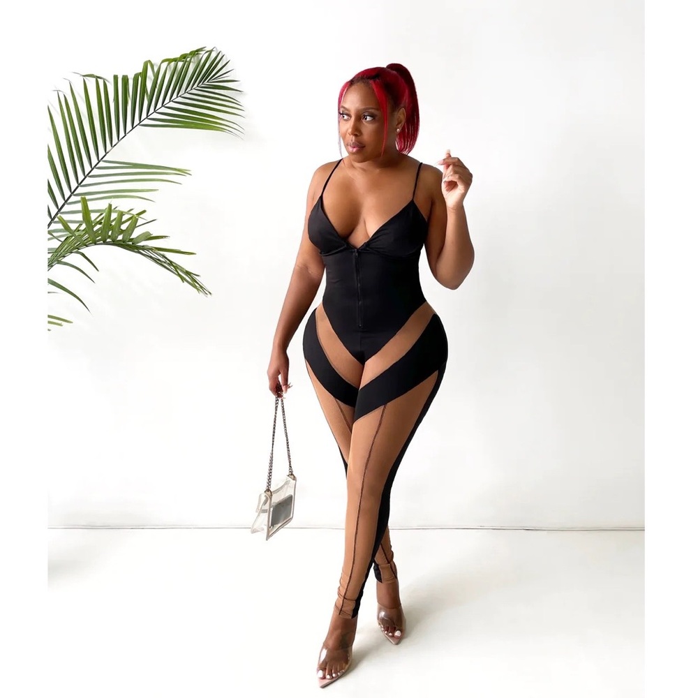 Mirror Image Mesh Jumpsuit